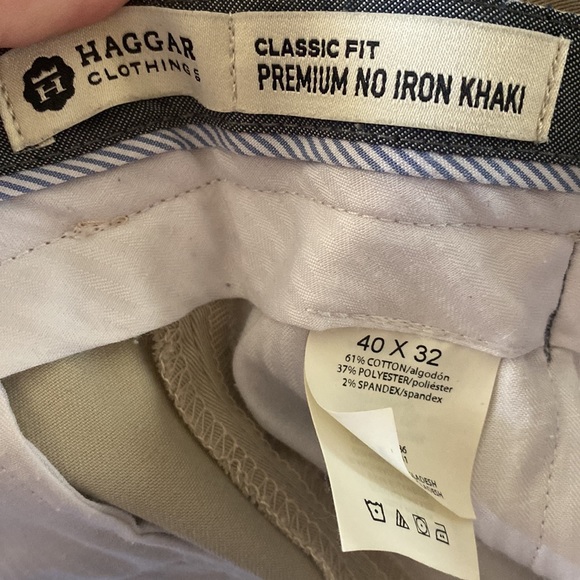 Haggar Mens classic fit premium no iron khaki 40/32 - Picture 5 of 6